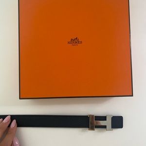 Hermes 24mm Belt Black/Brown